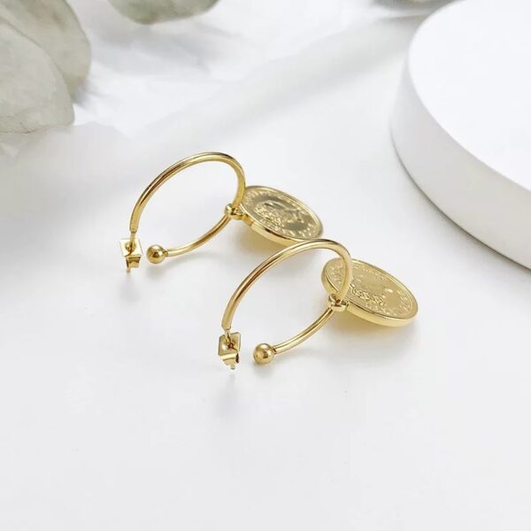 Elizabeth Coin Hoop earrings - Image 3