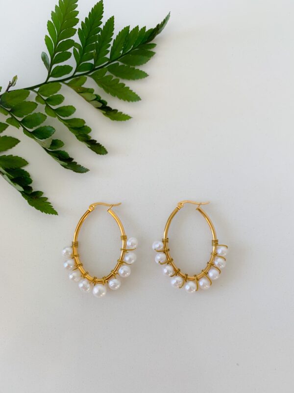 Jasmine Freshwater Pearl Earrings - Image 2