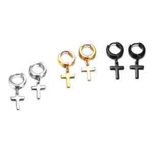 Cross Hoop Earrings