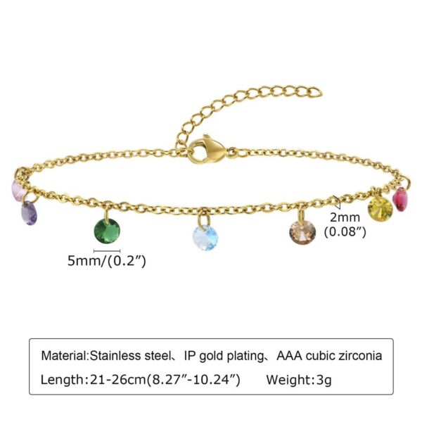 Rainbow Stainless Steel Anklet - Image 3