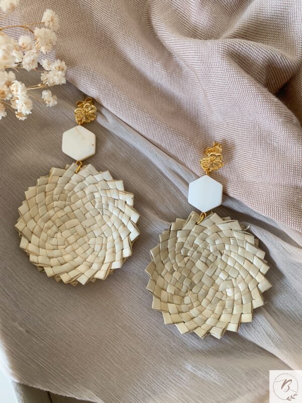Luna Rattan Earrings - Image 2