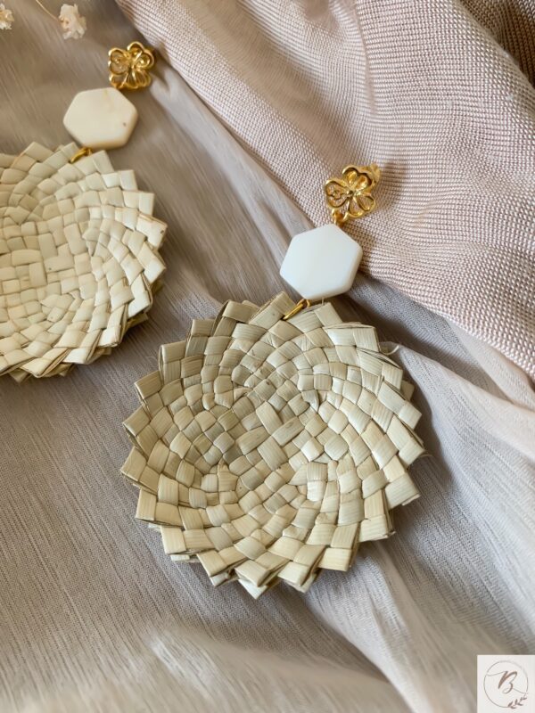 Luna Rattan Earrings - Image 3