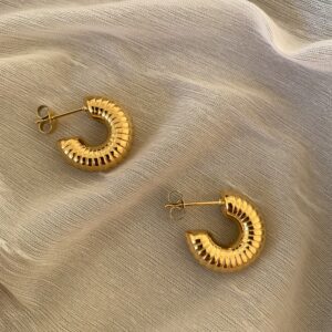 Lulu C Shaped Hoop Earrings (Small) - Image 2