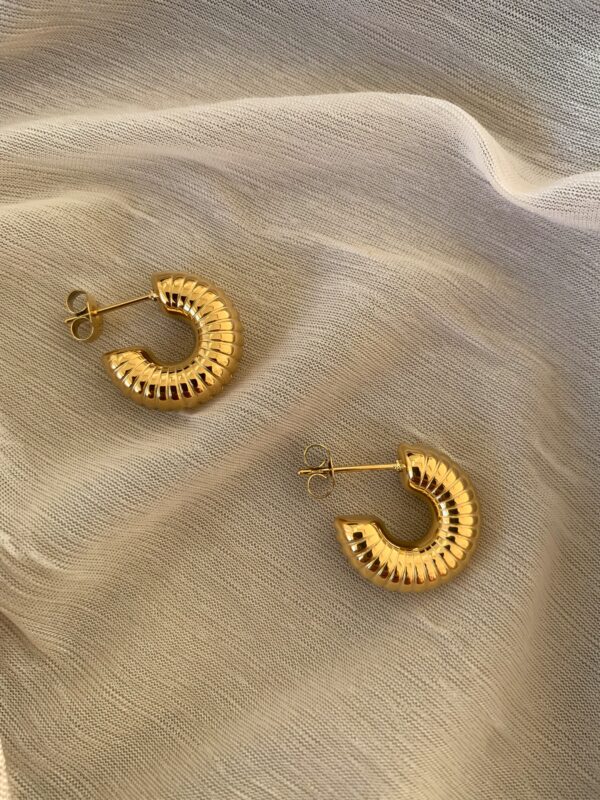 Lulu C Shaped Hoop Earrings (Small) - Image 2