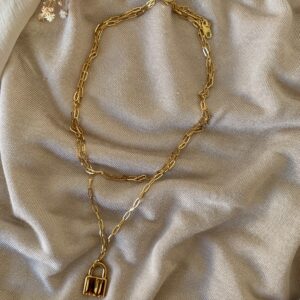 Padlock Pendant Double Chain