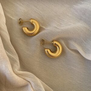 Lulu C Shaped Hoop Earrings (Small) - Image 3