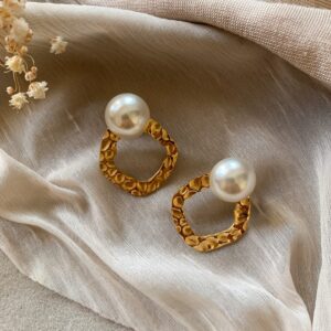 Pearl Textured Hoop Earrings
