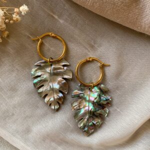 Clarissa Monstera Leaf Earrings