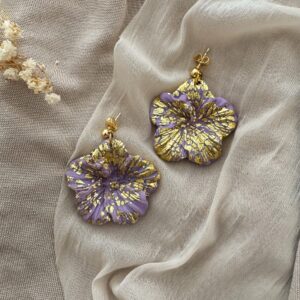 Jessie Molded Clay Earrings (Purple)