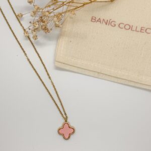 Dora Pink Clover Pendant Necklace