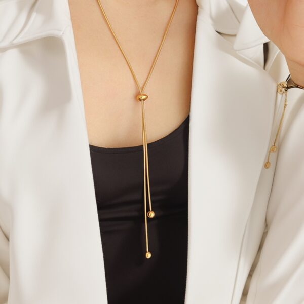 Snake Chain Adjustable Y Necklace - Image 2