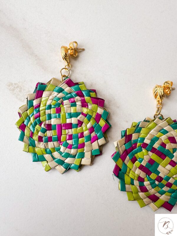 Luna Rattan Earrings - Image 2