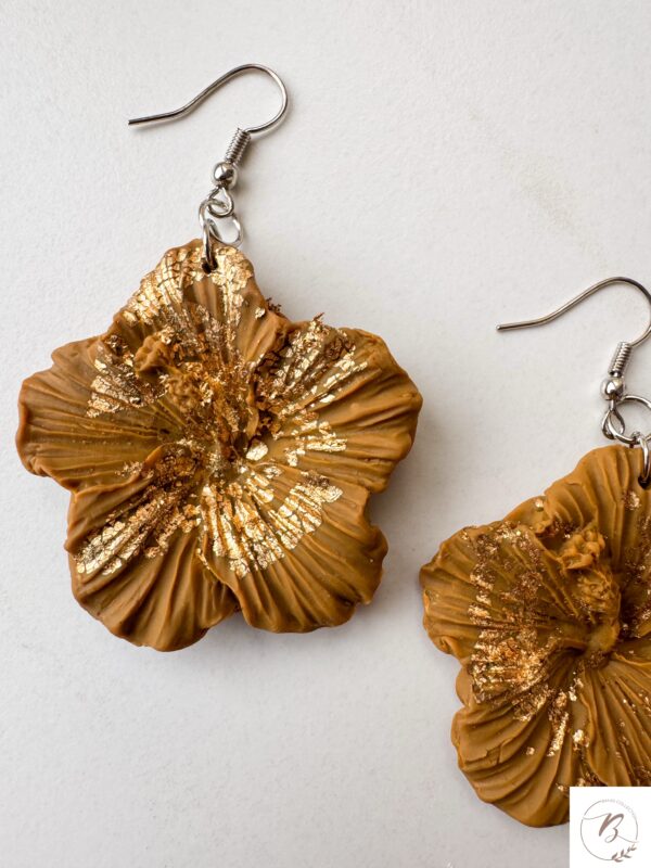 Jessie Molded Clay Earrings (Light Brown) - Image 2