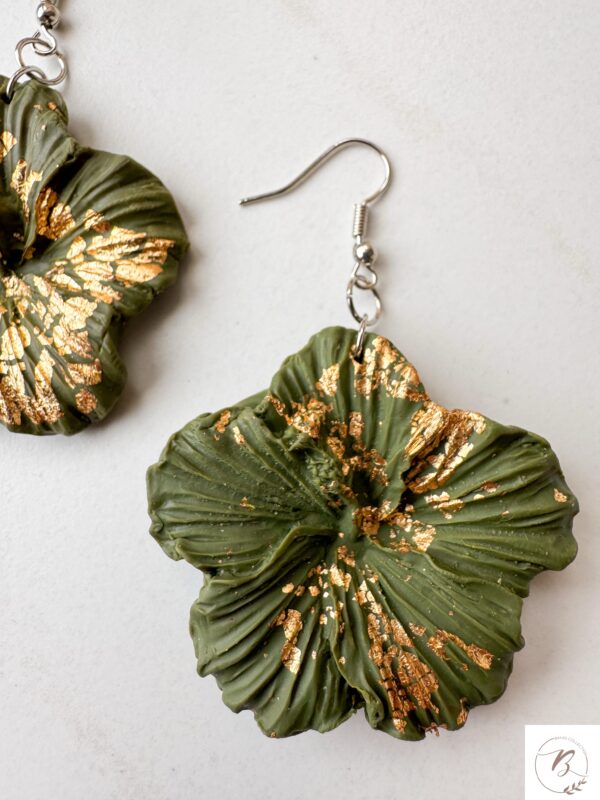 Jessie Molded Clay Earrings (Olive Green) - Image 2