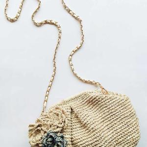 Imee Raffia Clutch Bag